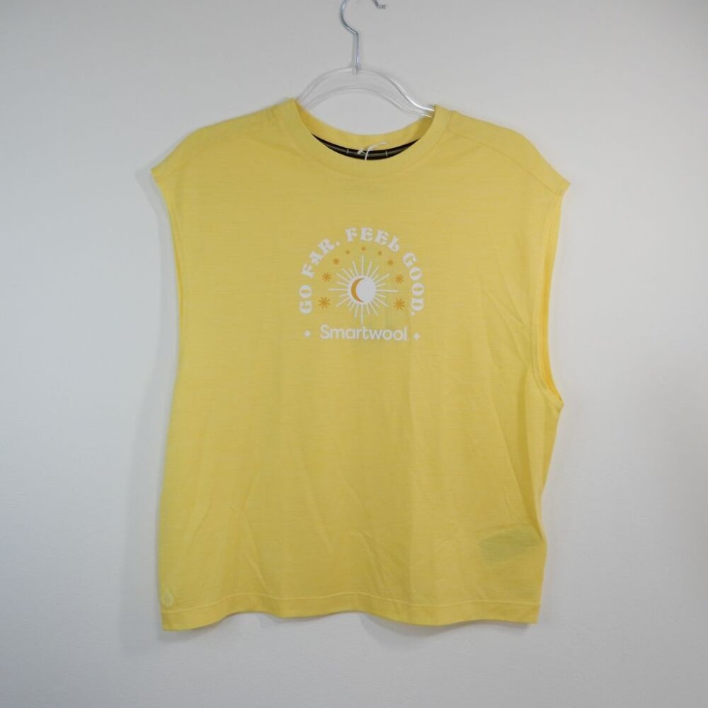 Smartwool Women's Active Muscle Tank Top Size S Canary Yellow Merino Blend NEW